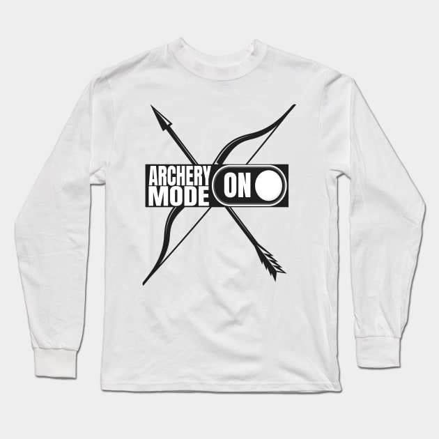 Archer Archery Mode on Long Sleeve T-Shirt by Foxxy Merch